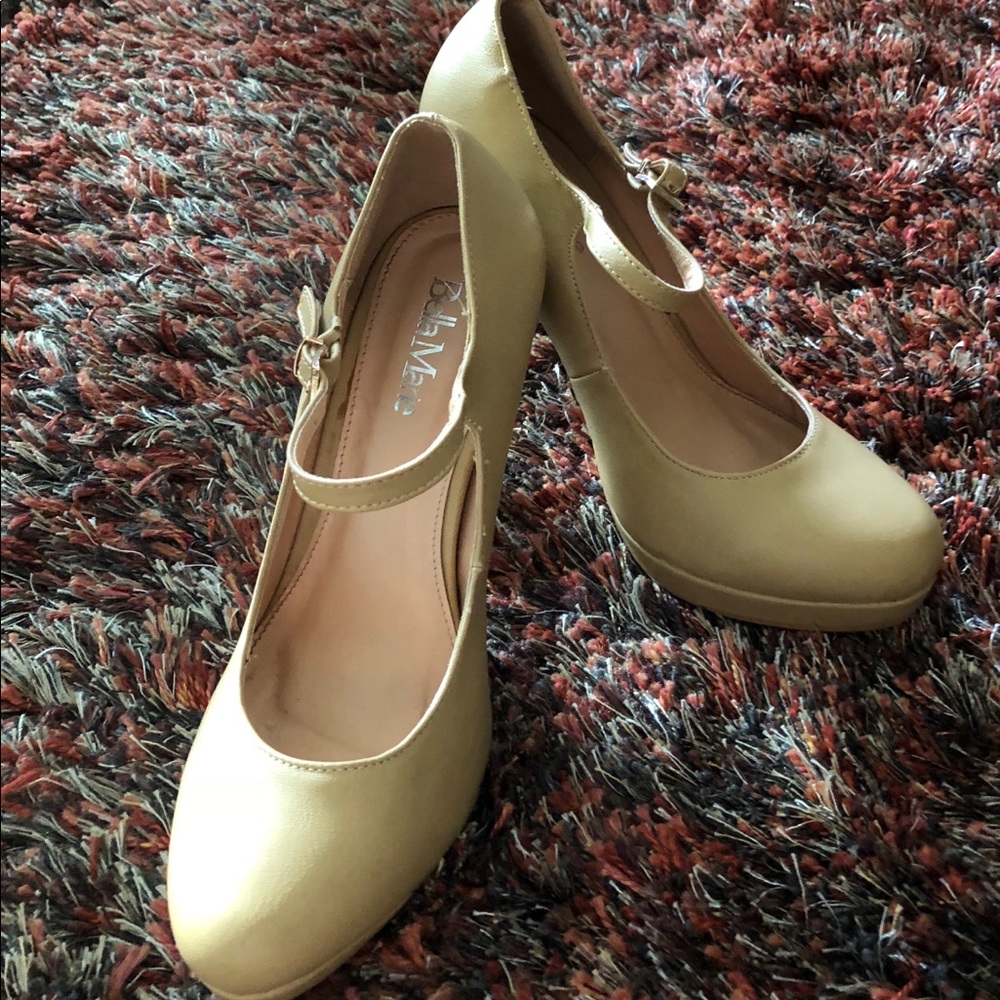 Beige 4” platform heels